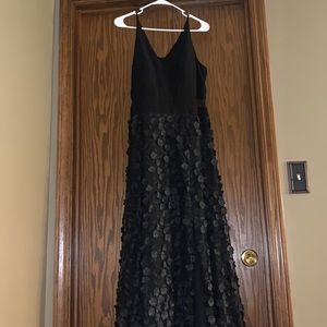 Black floral prom dress